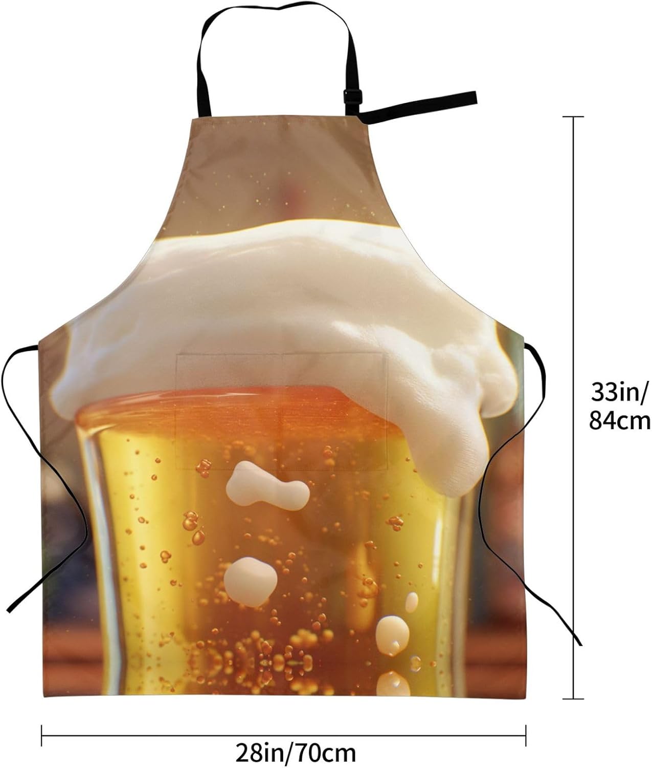 Beer Bubble print Waterproof apron with pocket adjustable cooking apron for adult kitchen bibs to bake