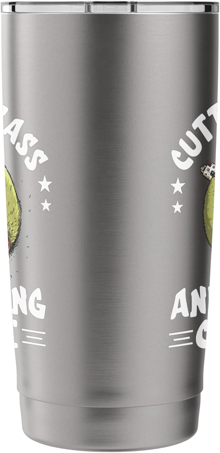 Lawn Care Worker Lawn Mower Grass Cutting Taking Charge Stainless Steel Insulated Tumbler