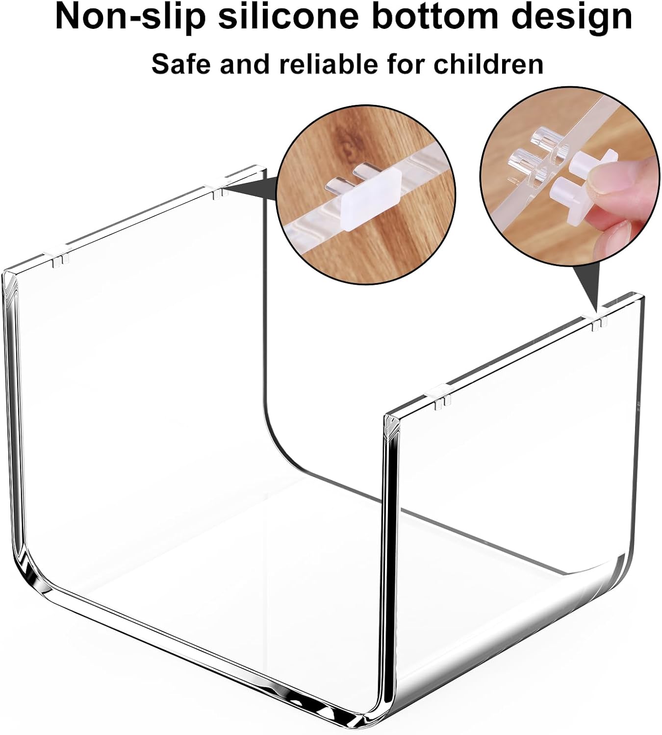 Acrylic Non-Slip Step Stools, Step Stool for Kids, Acrylic Stool, Step Stool for Adults, Toilet Stool, Plant Stand, Footstool, Display Rack (Non-Slip（2 Pack）)