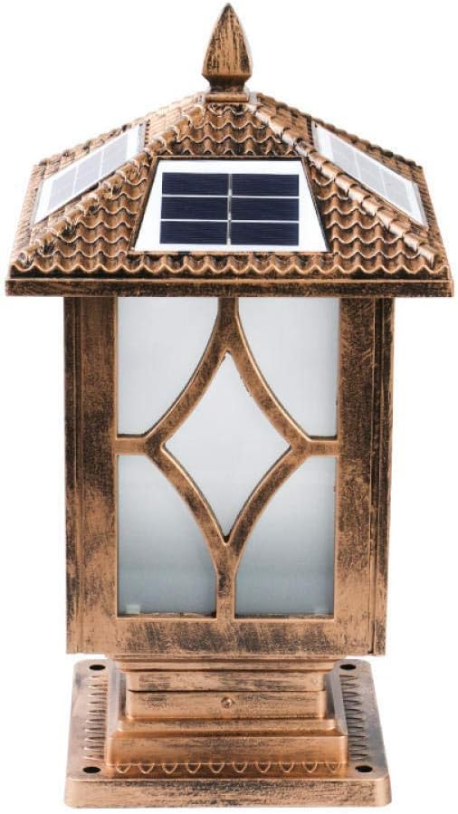 Outdoor Street Lights lamp Pillar Waterproof Solar Wall Retro Garden Column Headlights e