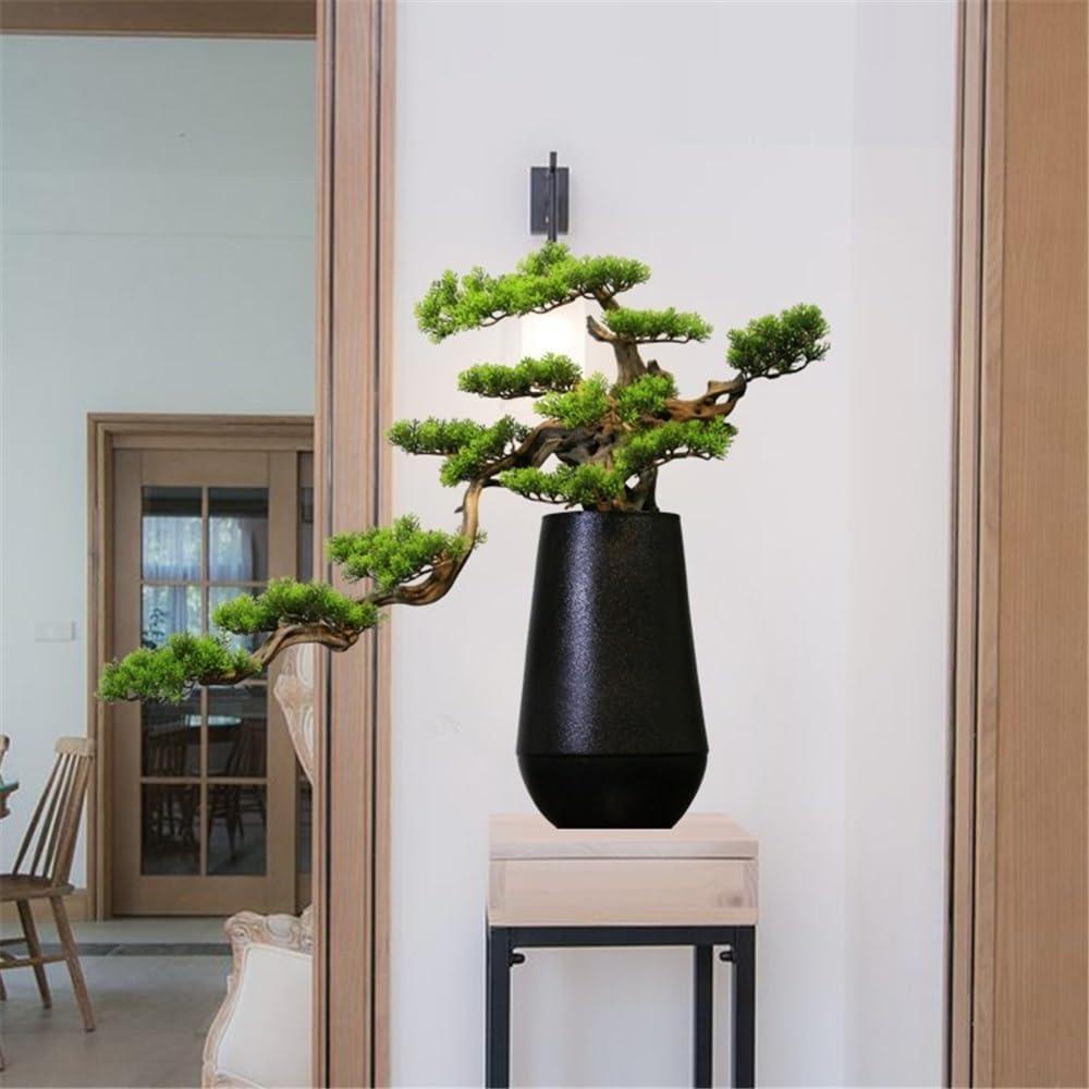 Artificial Plants Display Tree Artificial Simulation Tree with Ceramic Vase Desktop Fake Plant Ornaments for Living Room, Office, Flower Stand Book Shelf Decor Ornaments