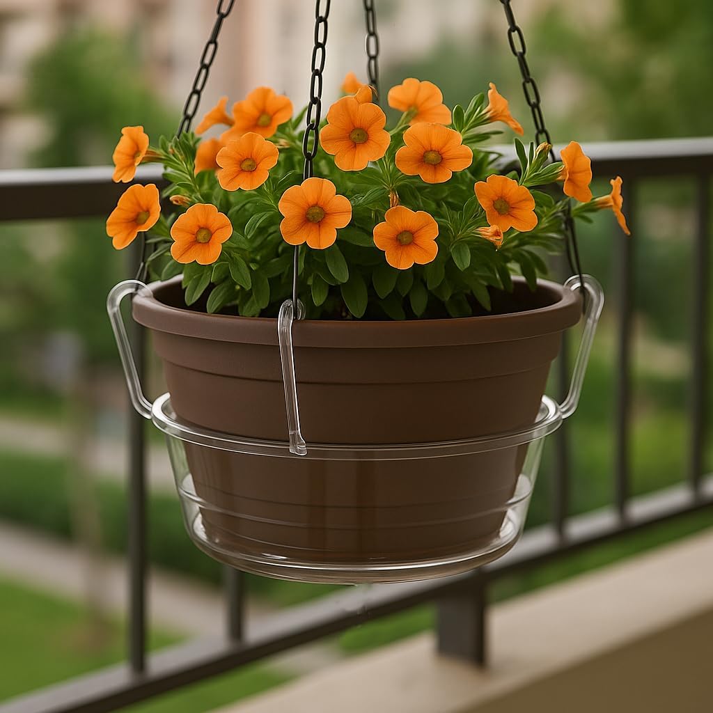Curtis Wagner Plastics Hanging Basket Drip Pan, Clear, 12 Inch