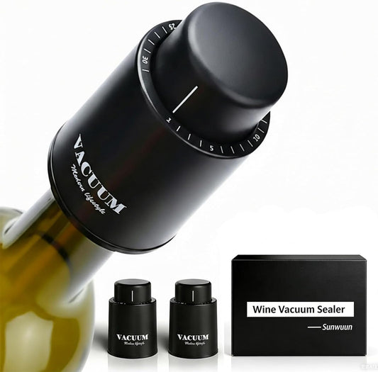 [2 PACK] Wine Bottle Stoppers,Real Vacuum Stoppers,Reusable Wine Prese