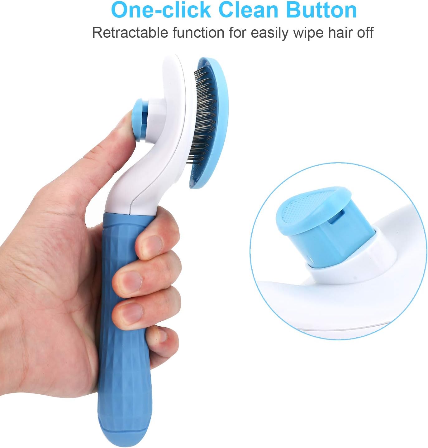 Depets Self Cleaning Slicker Brush, Dog Cat Bunny Pet Grooming Sheddin