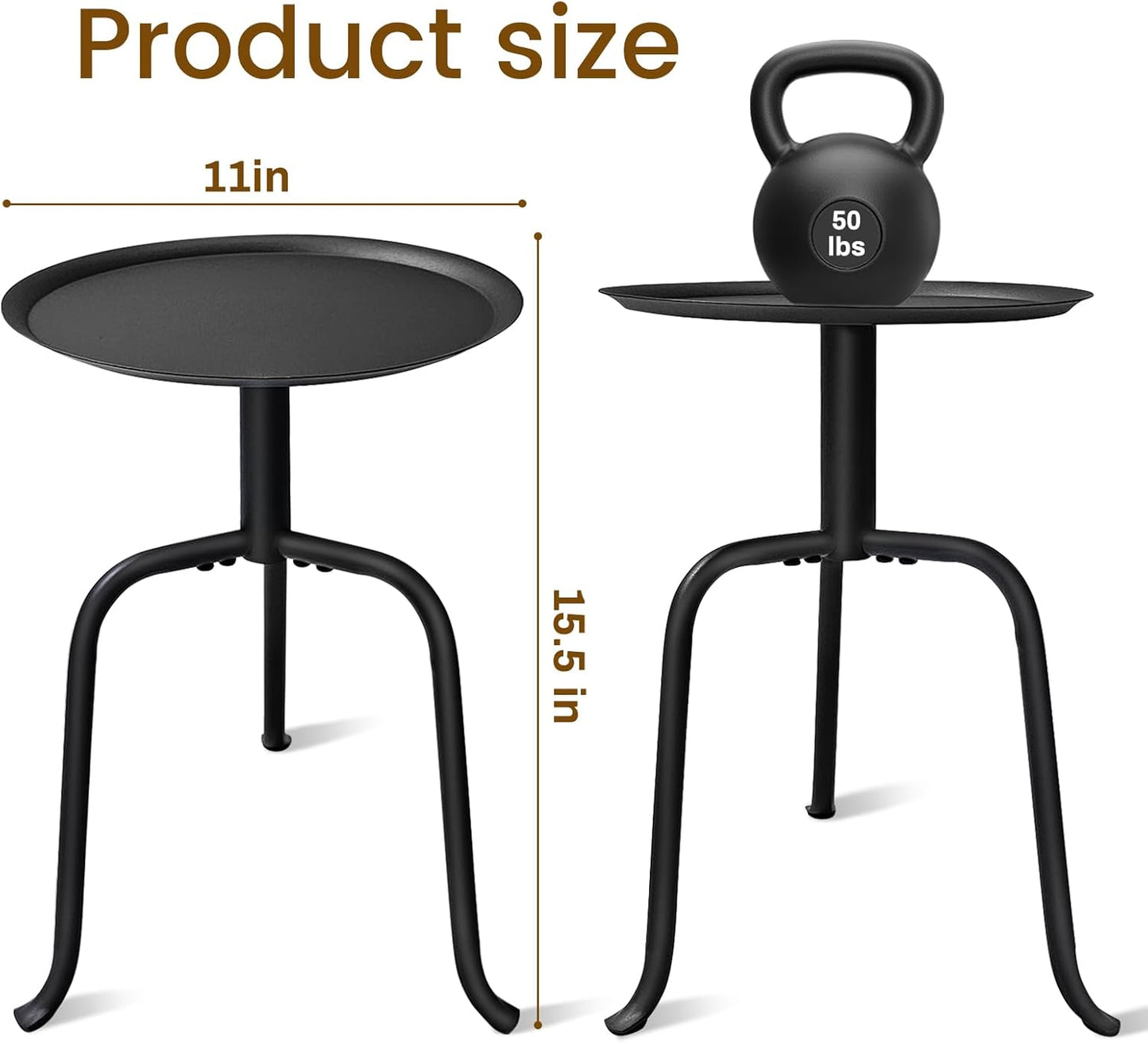 Plant Stand Indoor, Mid Century Single Plant Table, 3-Leg Minimalist H