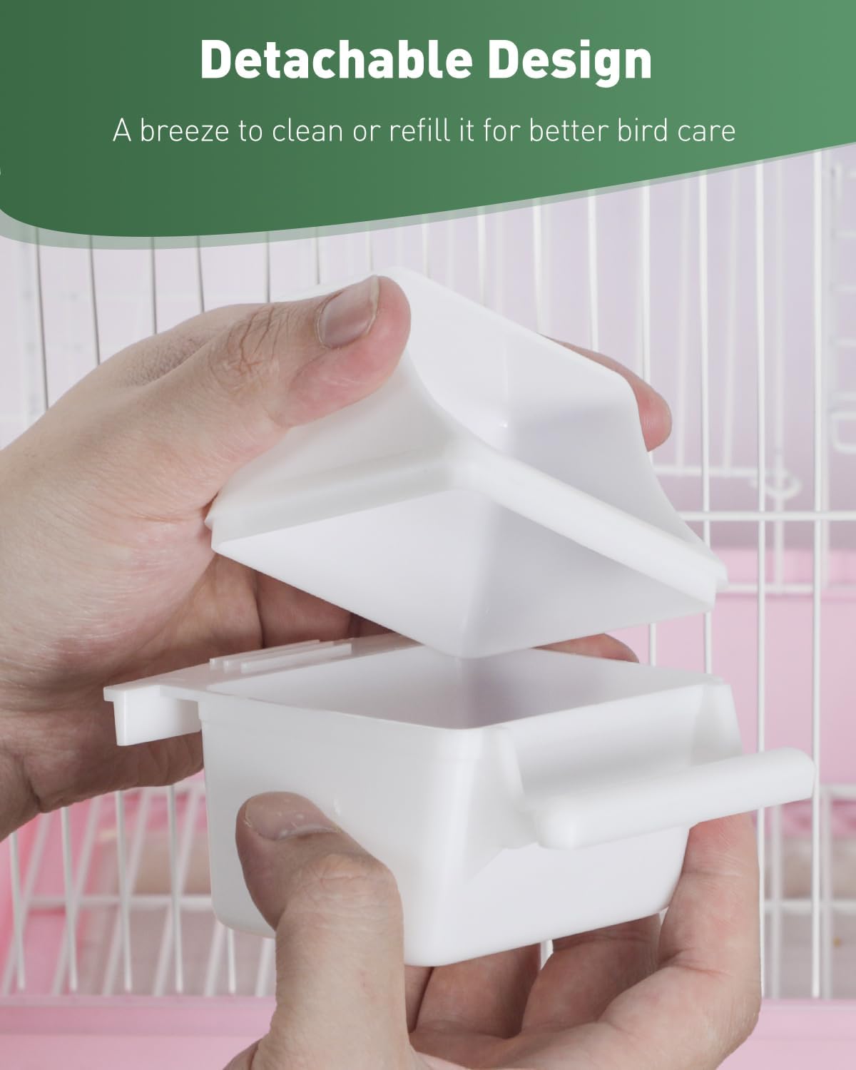 Pawfly 2 Pcs Bird Feeder, Hanging Plastic Water Dispenser with Hooks, 
