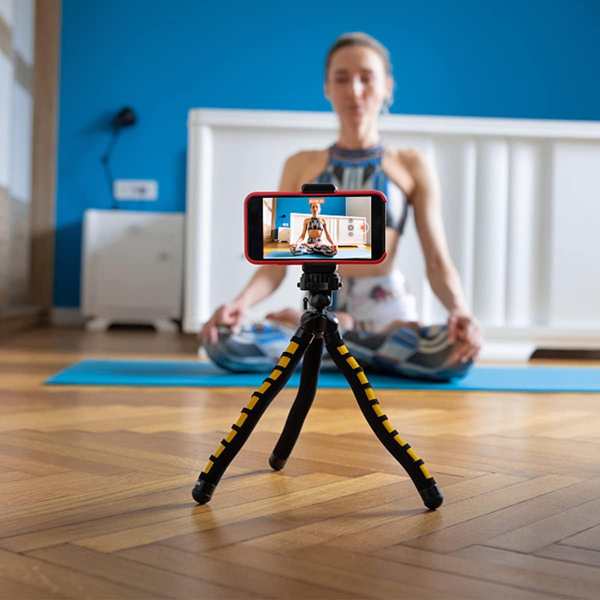 Cell Phone Tripod Mount Holder, Smartphone Tripod Cell Phone Holder Mount Adapter Clip, Digtal Camera Bracket Selfie Lens Monopod Adjustable Ring Light for Camcorder,Compatible for Most Cellphones