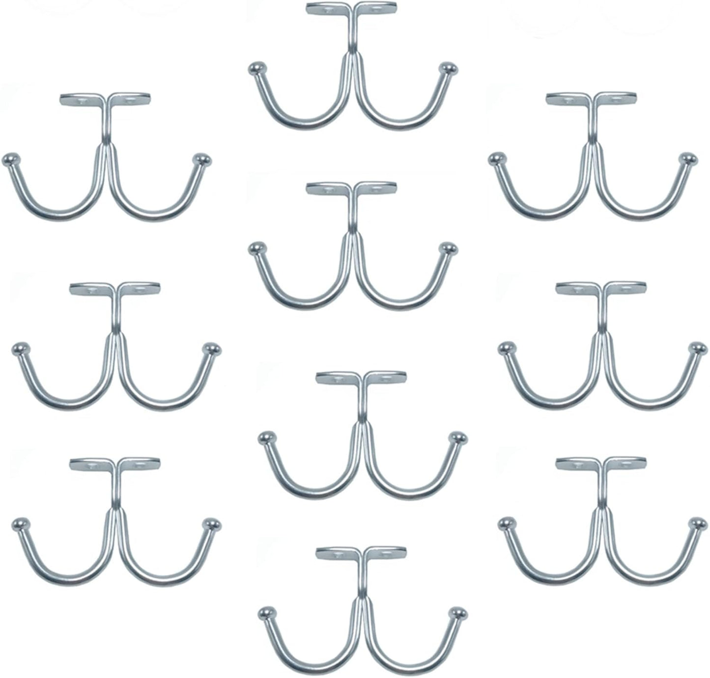 10 Pcs Double Prong Ceiling Hook, Under Cabinet Hooks, Heavy Duty Hook Under Wardrobe Organizer for Hanging Home Office Kitchen Utensils Keys Towel Bags Towel Cup, Garden Plant Hanger Hooks