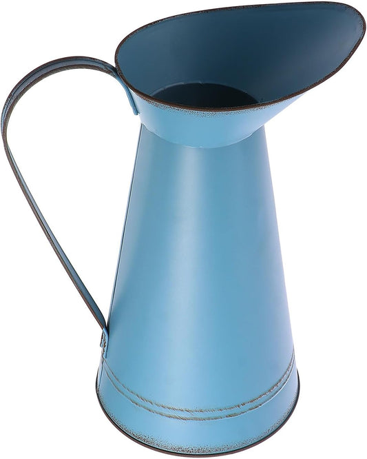 Blue Large Iron Flower Bucket, Multifunctional Metal Planter Pot for Home Décor, Creative Succulent Container Suitable for Indoor and Outdoor Use