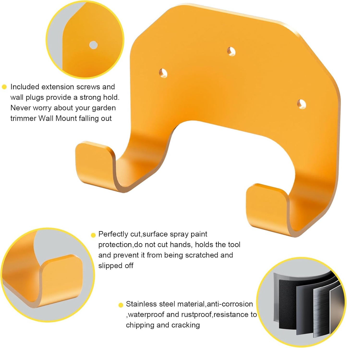 Hedge Trimmer Rack, Wall-Mounted Tool Hanger Compatible with DCHT820B 