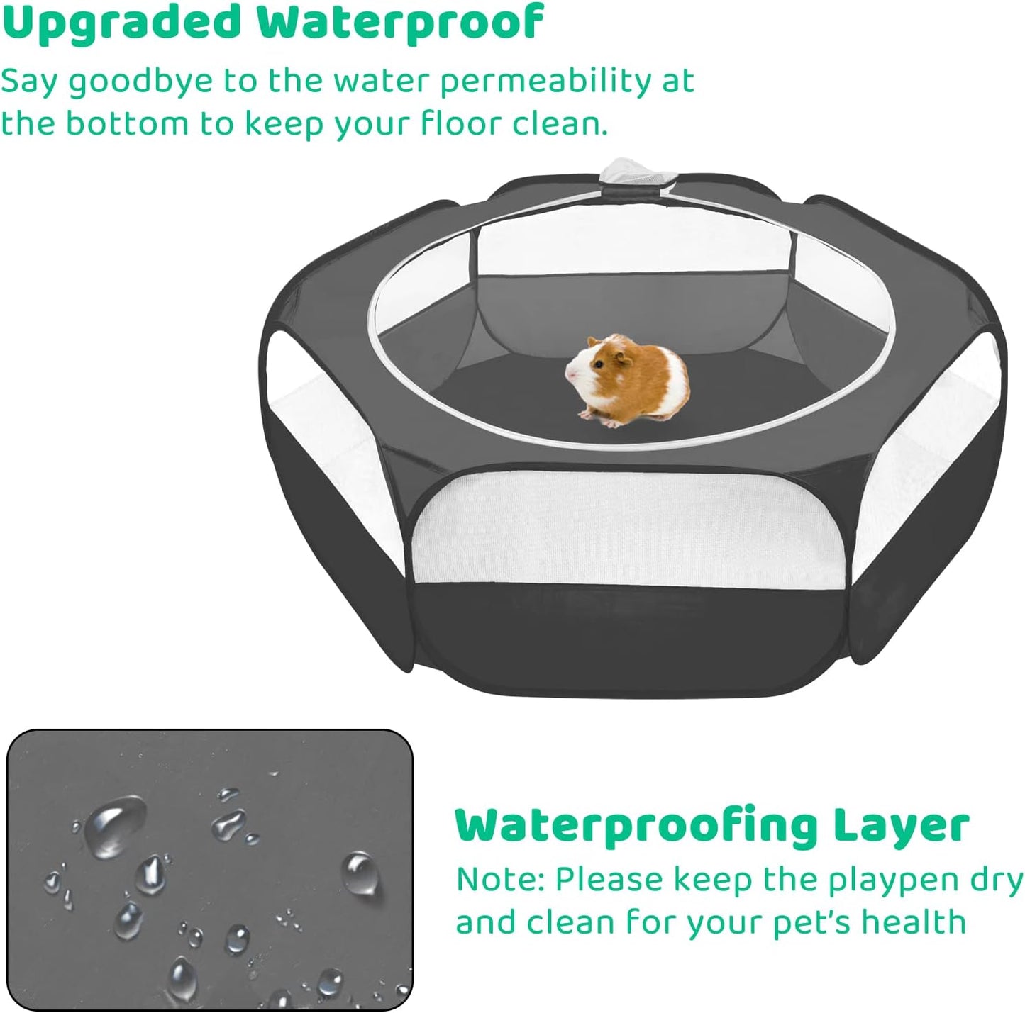 Amakunft Small Animal Pop-Up Playpen with Mesh Cover, 47'' x 23.6'' x 