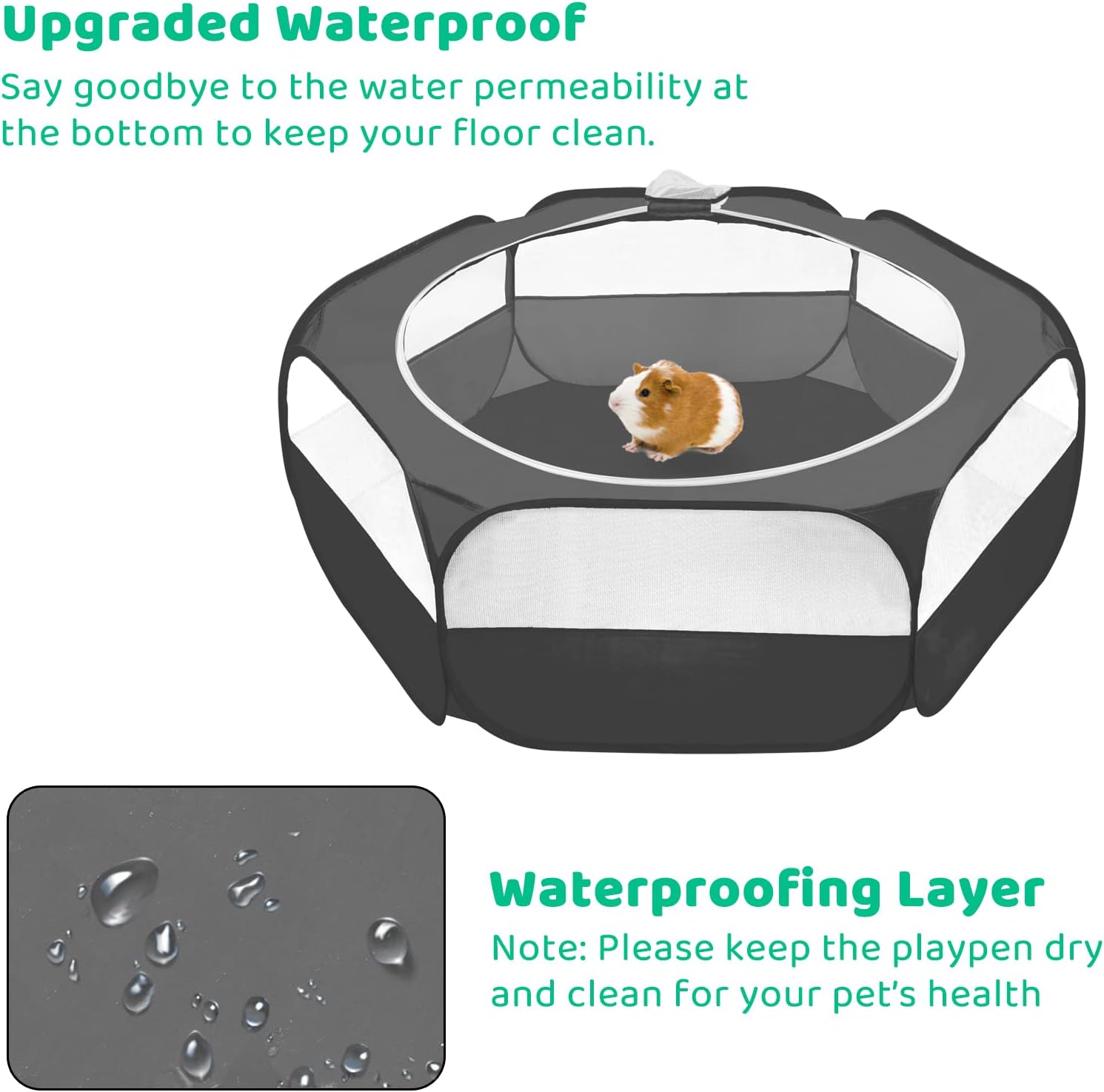 Amakunft Small Animal Pop-Up Playpen with Mesh Cover, 47'' x 23.6'' x 
