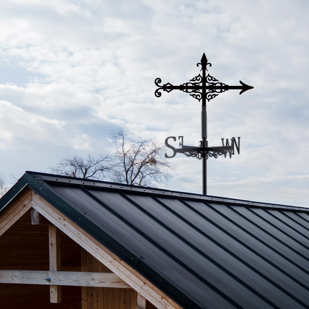 SUPERDANT Arrow Weather Vane Arrow Pattern Weathervanes Black Metal Wind Vanes Animal Wind Vanes for Outside Weathervane for Farmhouse Garden Outdoor Yard Roof Shed Paddock Decoration