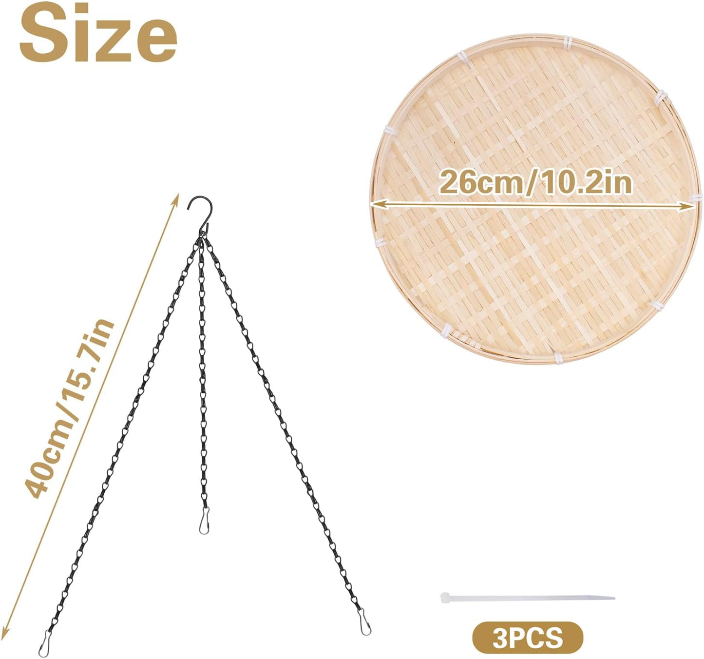 Hanging Bird Feeder Tray, 10 Inch Bamboo Mesh Platform Feeders Wild Bird Feeding Station for Backyard Garden Attracting Wild Birds
