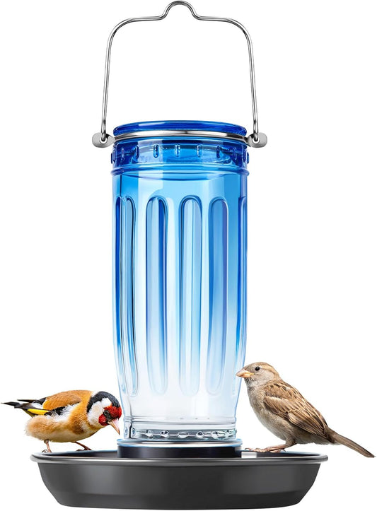 Kingsyard Glass Bird Water Dispenser for Outdoor, 16 Oz, Bird Water Fe