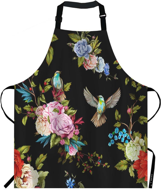 EKOBLA Flower Aprons Wild Flowers Peony Roses Lily Nightingale Cornflo