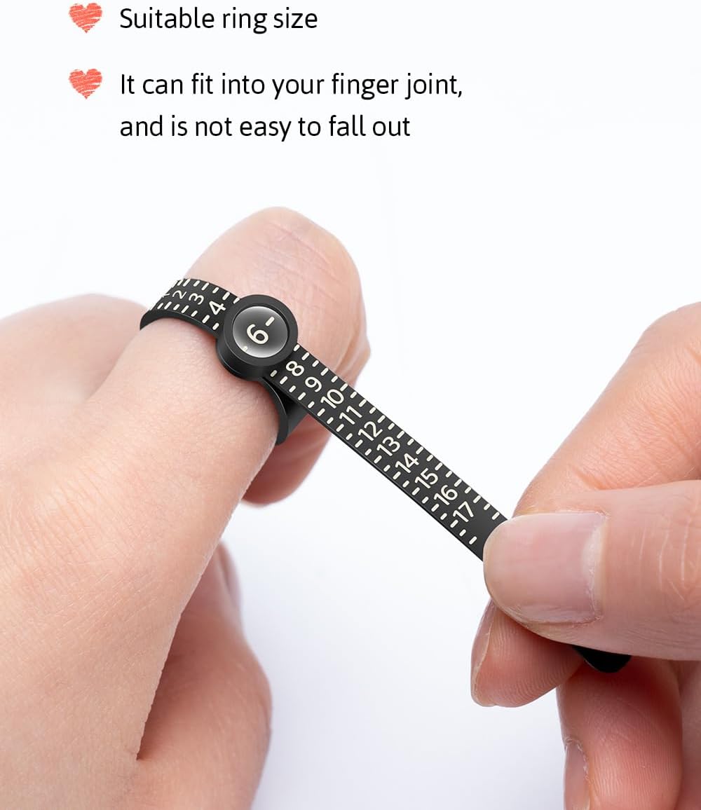 Meowoo Ring Sizer Measuring Tool with Magnifier, for Ring Measurer and