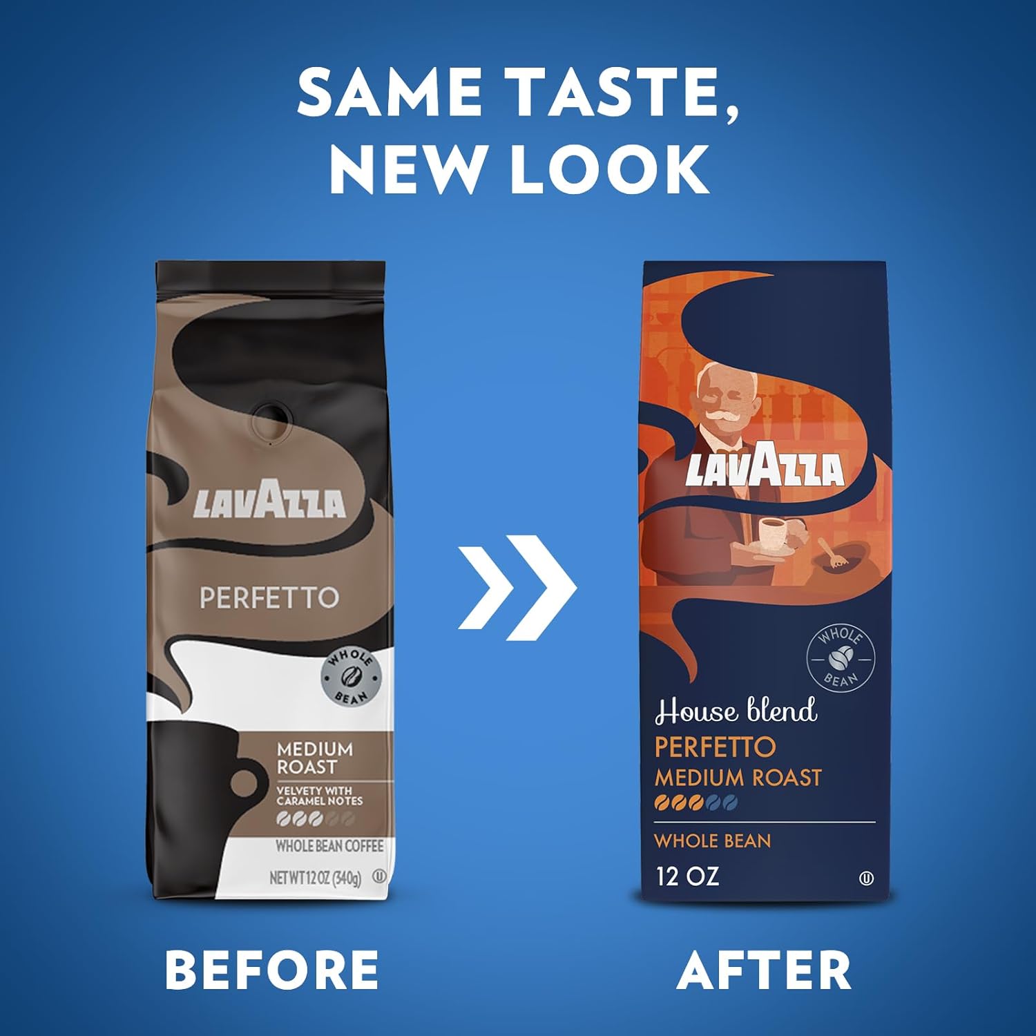 Lavazza House Blend Perfetto Whole Bean Coffee 12oz Bag, Medium Roast,