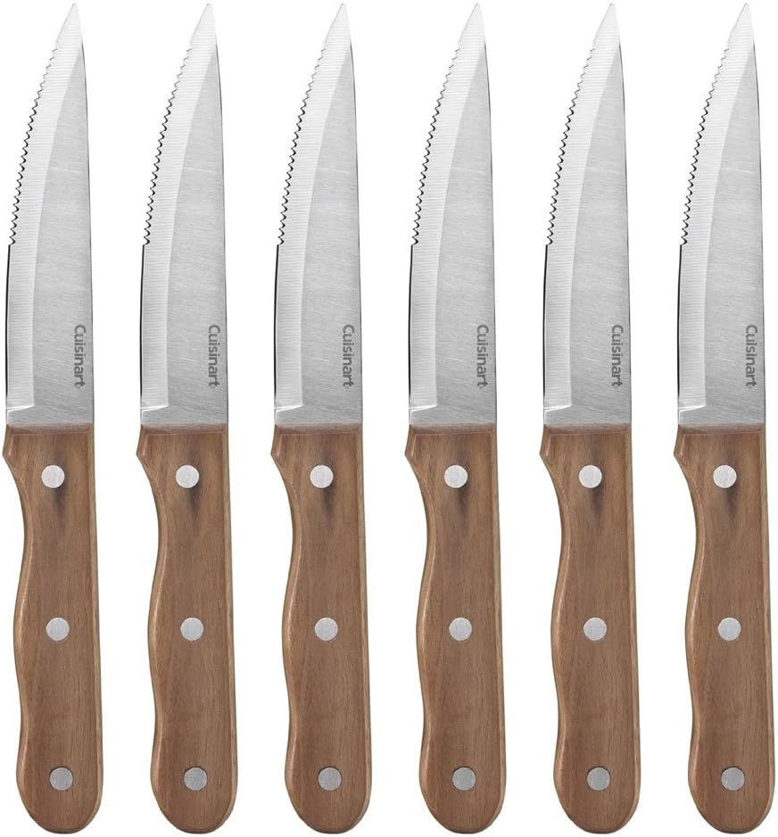Cuisinart C55W-S6STK Advantage Cutlery 6-Piece Triple Rivet Walnut Ste