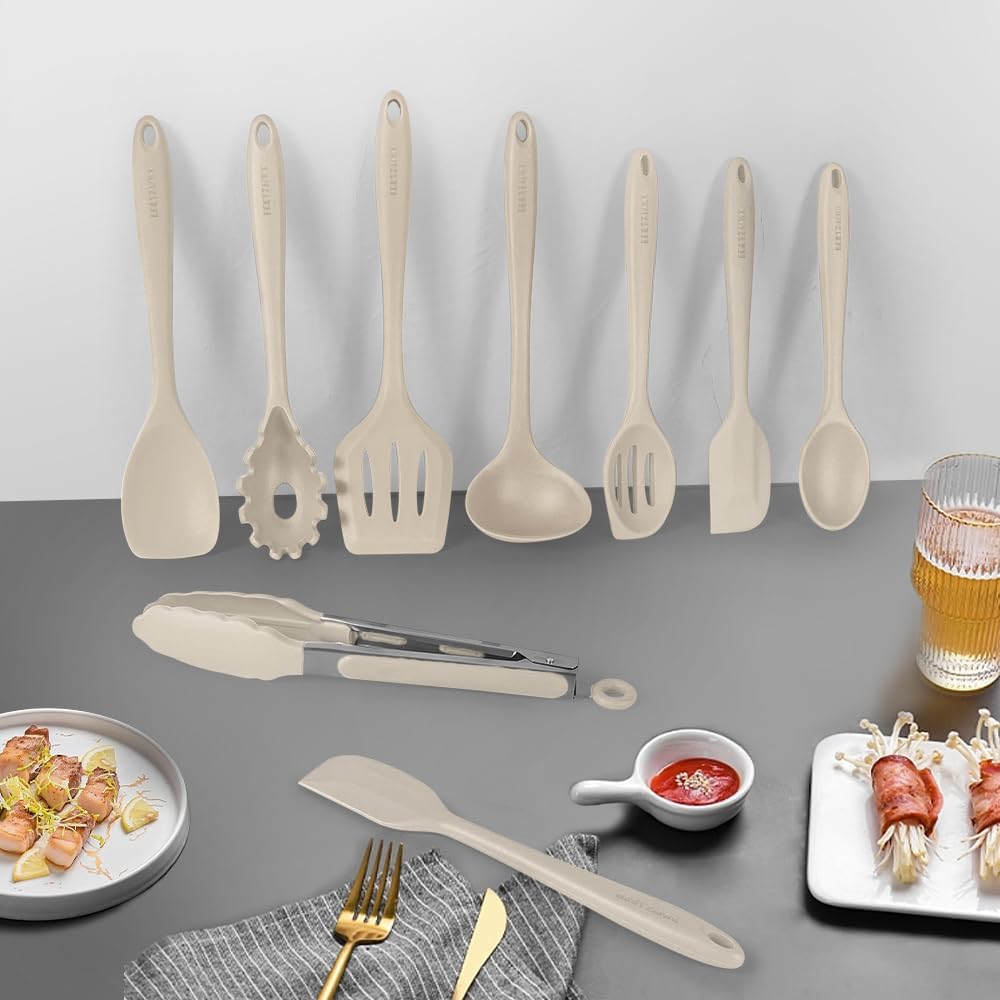 Kitchen Utensil Set - 11 Cooking Utensils - Colorful Silicone Kitchen 