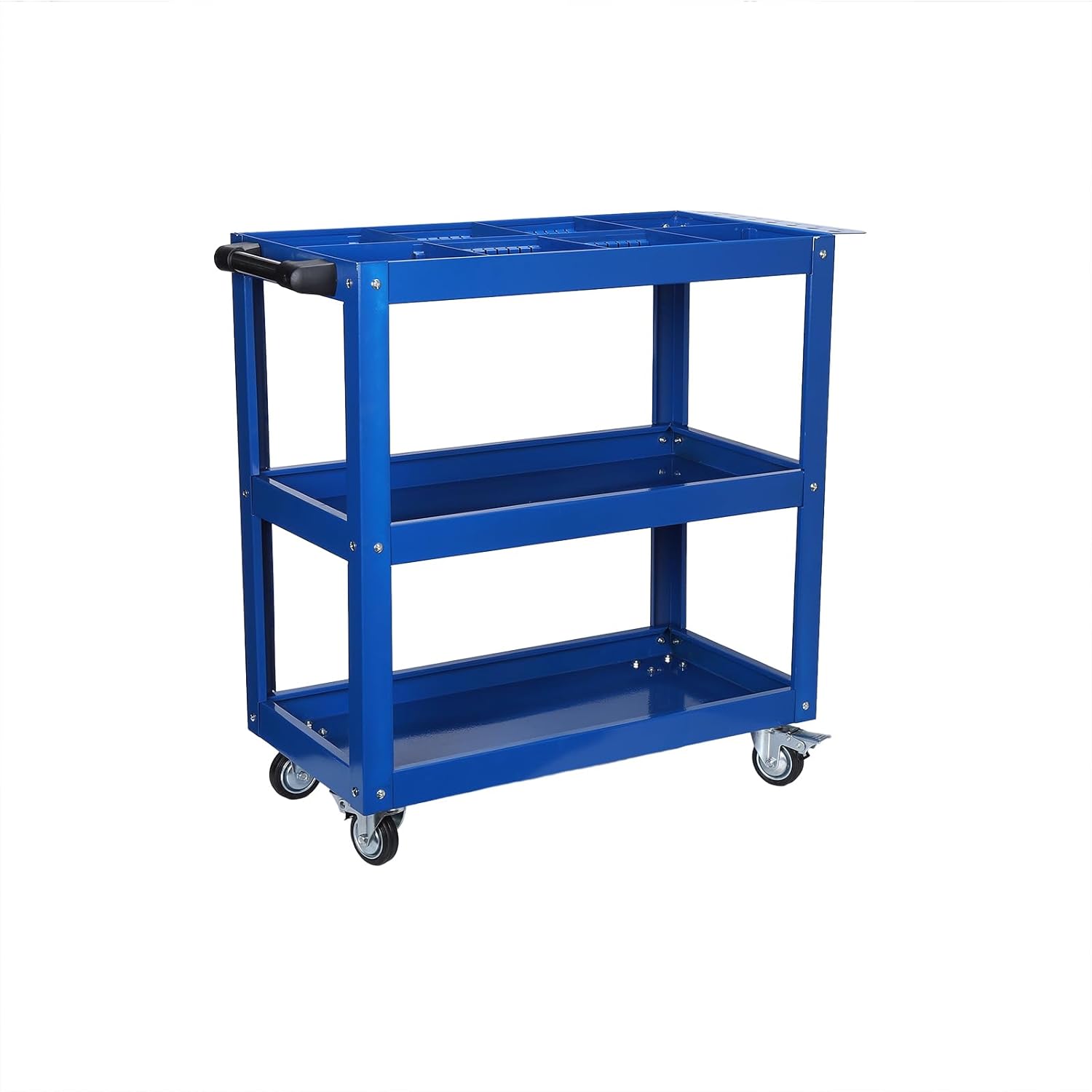 3 Tier Large Capacity Tool Cart, 330 lbs Tool Trolley with Adjustable 