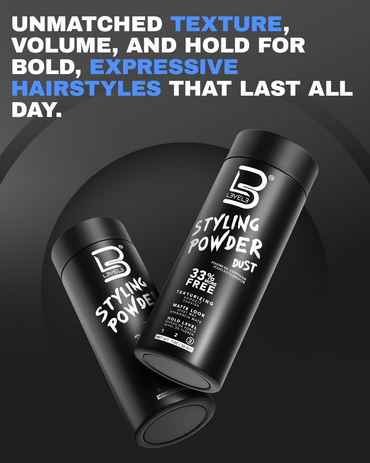 L3 Level 3 Styling Powder - Natural Look Mens Powder - Easy to Apply w