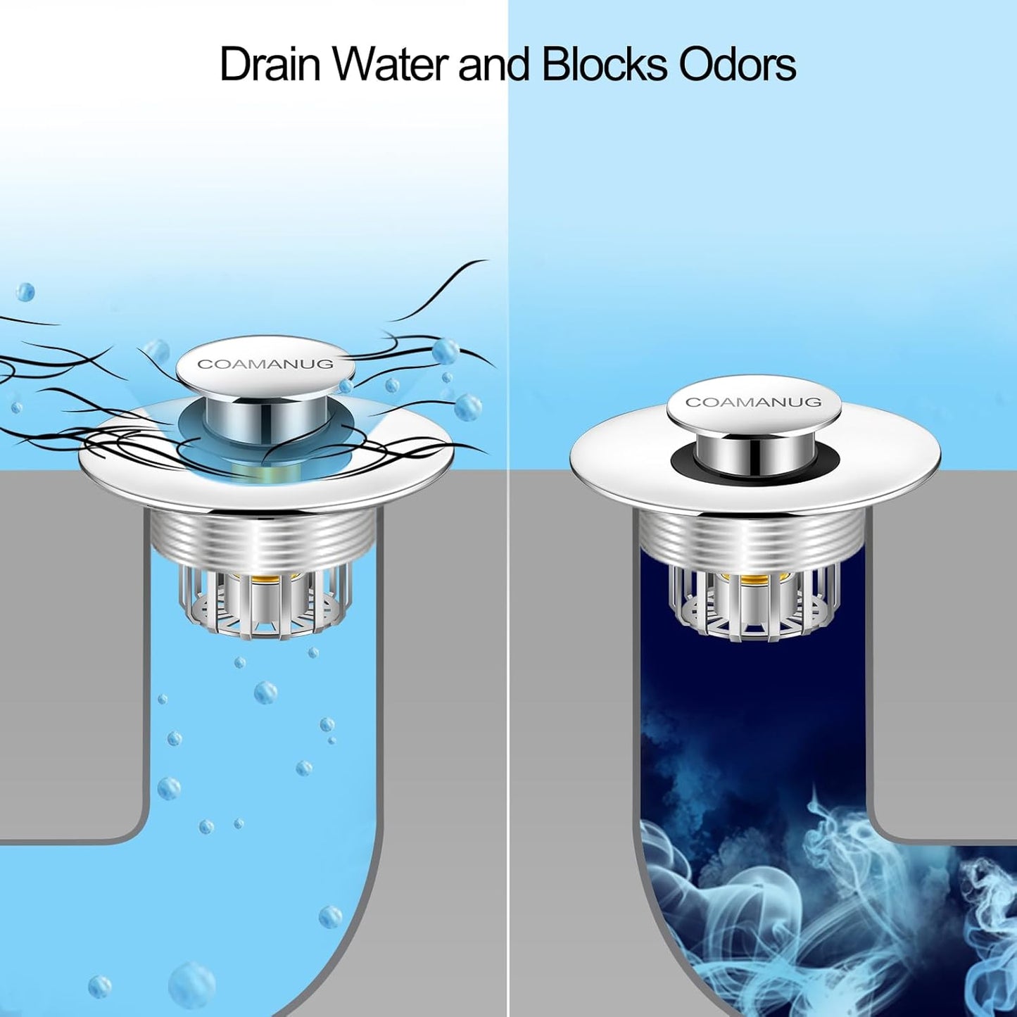 Bathtub Stopper | Shower Drain Hair Catcher, Pop-up Tub Stopper with S