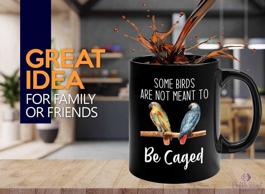 Bird Lover Coffee Mug 11oz Black - Birds to be caged - Hummingbird Nes