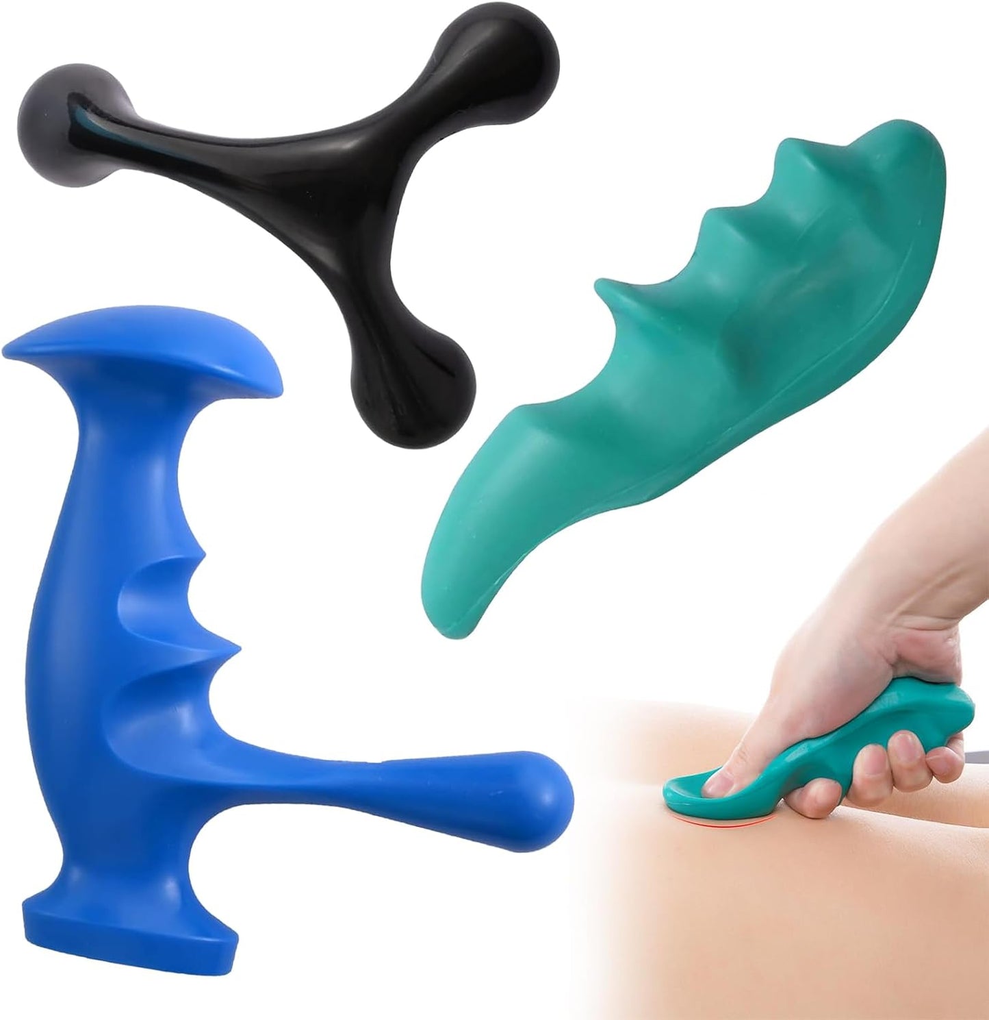 Manual Trigger Point Massage Tool and Thumb Saver for Full Body Deep T