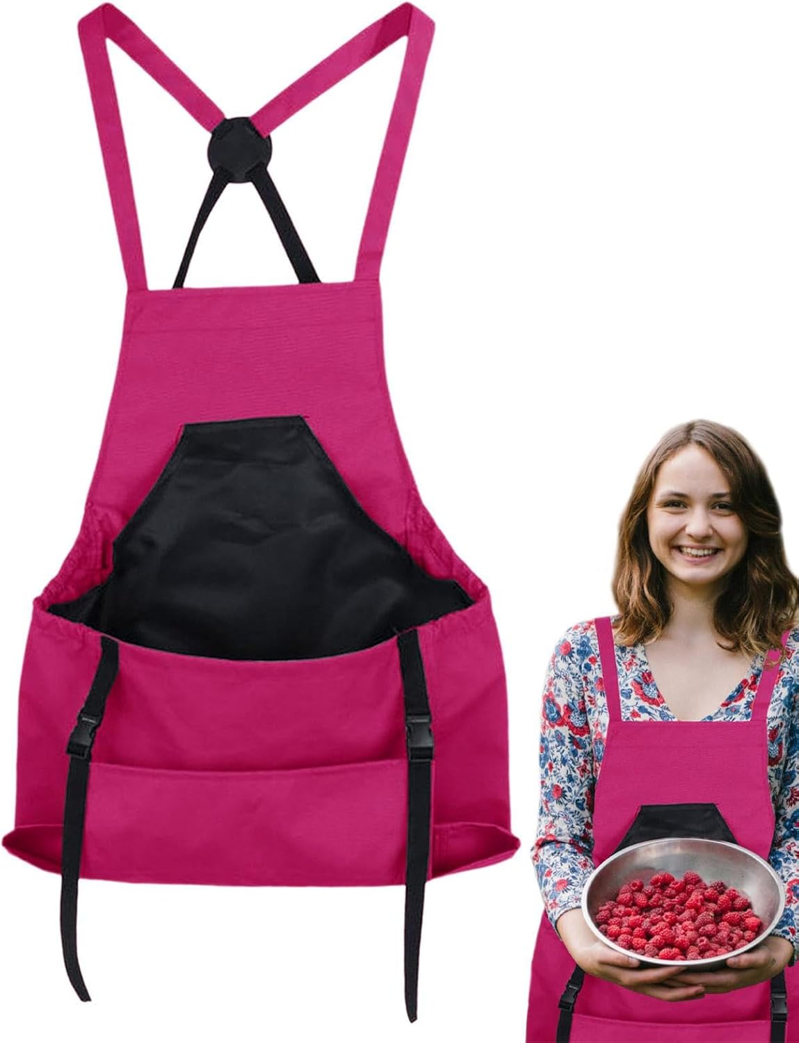 Farm Gardening Apron, Fruit Picking Utility Clothing, Large Pocket Cro
