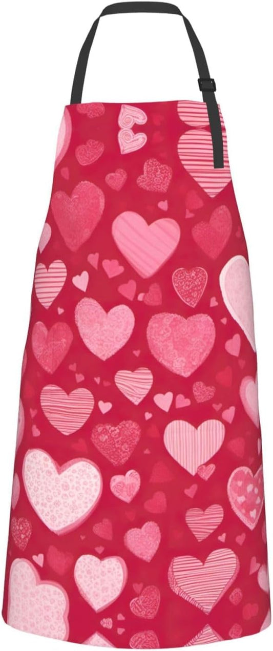 Valentine Day print Waterproof apron with pocket adjustable cooking apron for adult kitchen bibs to bake