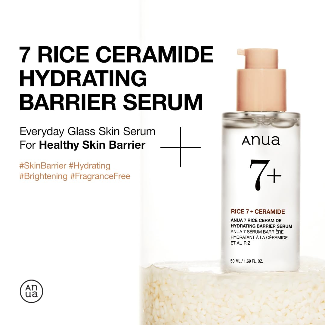 Anua Rice Ceramide 7 Hydrating Barrier Serum, Moisturizing Face Serum,
