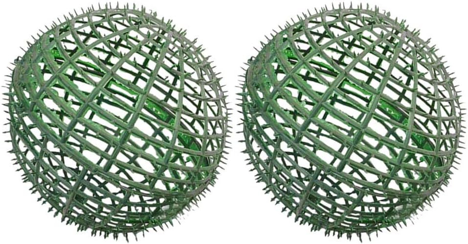Amosfun 2Pcs Artificial Topiary Ball Frames 7.87 Inch Plastic Flower Arrangement Ball Stand Decorative Grass Rack for Garden Wedding Party Home Decor
