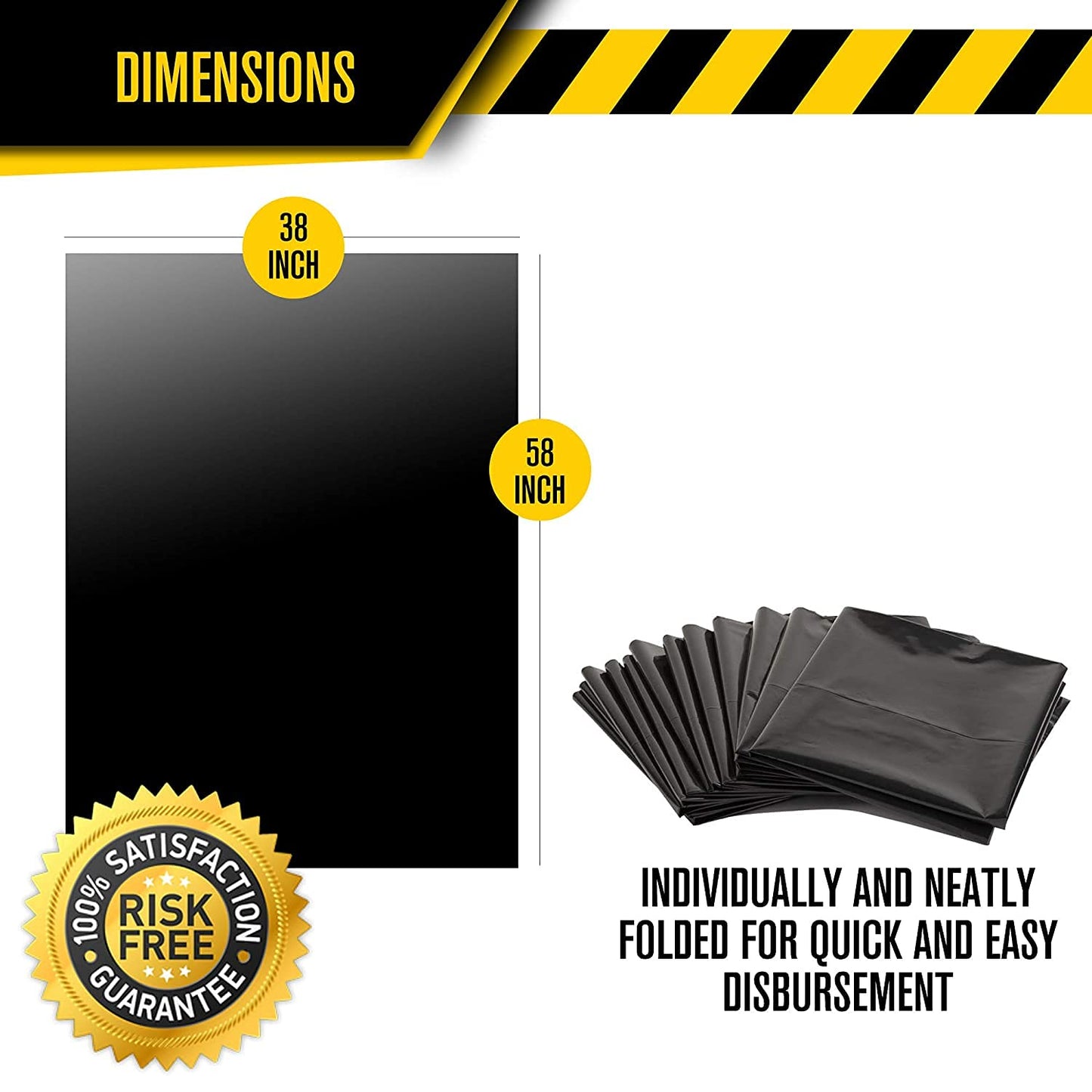 Ultrasac - Heavy Duty Drum Liner, 55-60 Gallon, 2 Mil, 38"x58", Black, 50 Count/w Ties