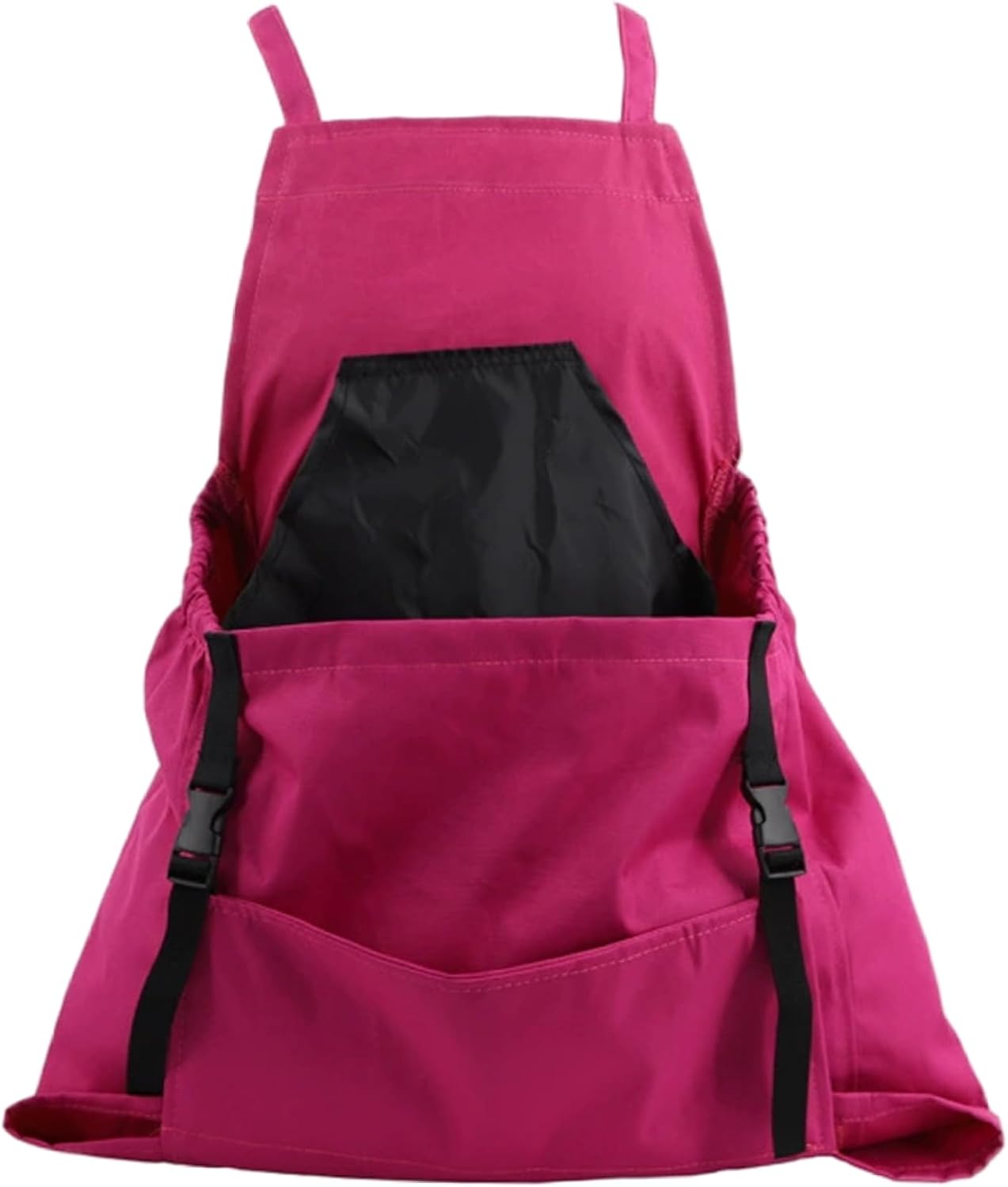 Large Capacity Harvest Garden Apron with Quick Release Pocket Oxford Cloth Hands Free Fruit Picking and Weeding Bag Harvest Apron for Women and Men (Rose Red)
