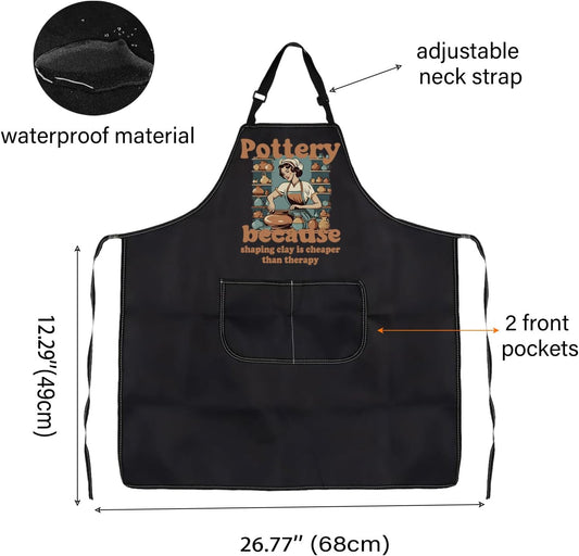 WCGXKO Pottery Gift Ceramic Artist Gift Funny Pottery Kitchen Apron Clay Maker Merch for Pottery Lover