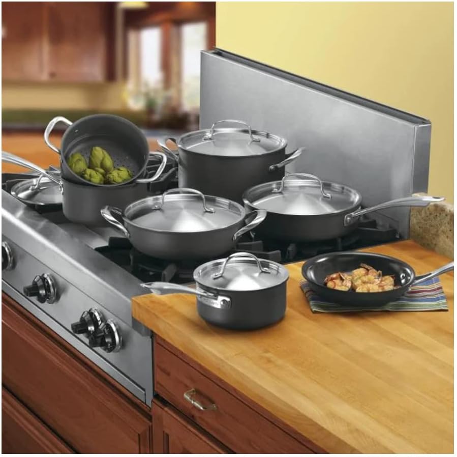 Cuisinart GG-12 GreenGourmet Hard Anodized 12-Piece Set, Black/Stainle