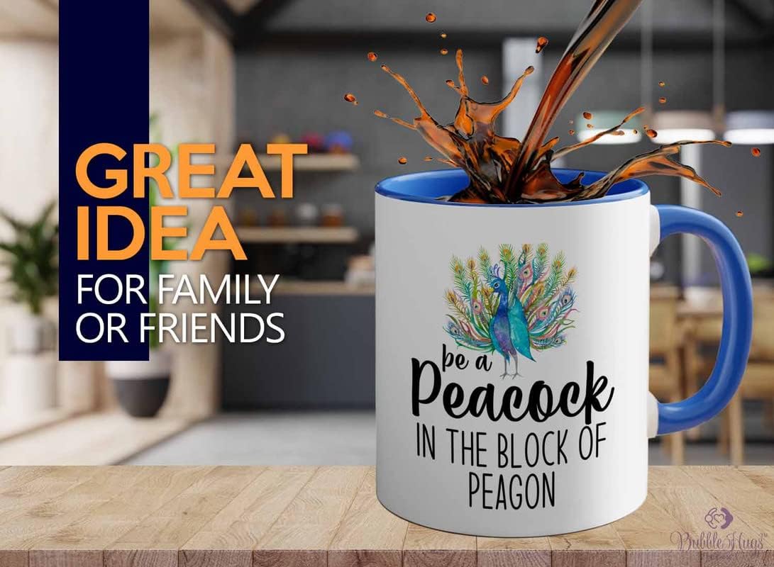 Bird Lover Two Tone Blue Edition 11oz - Peacock Block pgeons - Humming