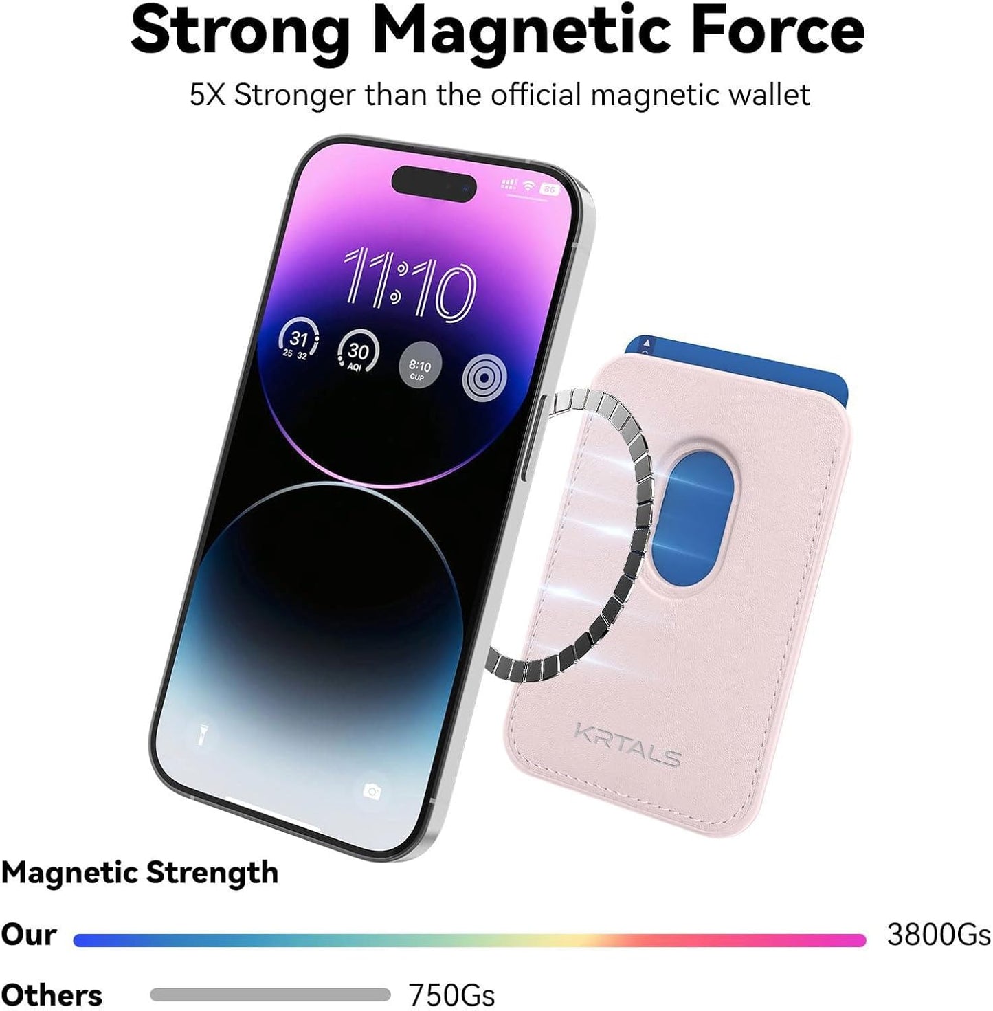 Magnetic Wallet Cell Phone Card Holder for Phone Case, Stronger Magnet