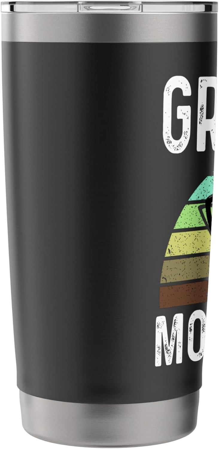 Funny Grampy Mows Best Lawn Care Grass Mowing Lawn Mower Dad Stainless Steel Insulated Tumbler