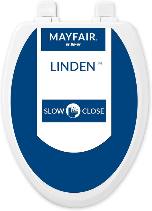 Mayfair Linden Slow Close Toilet Seat, Non Slip Heavy Duty Wood, Easy 