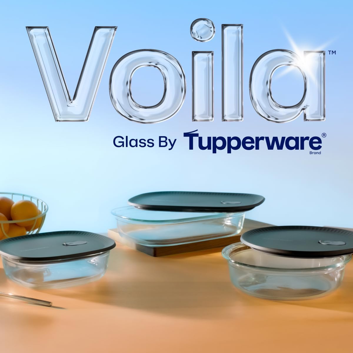 Tupperware Voila Glass XL Rectangular Food Storage – Airtight Baking D