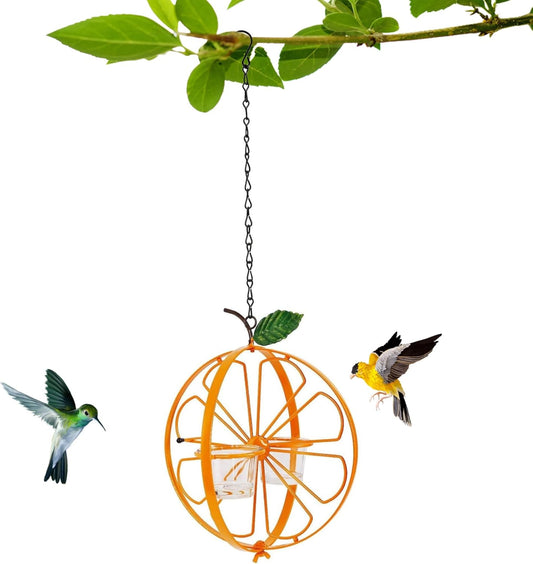 Oriole Feeder for Jelly and Oranges, 21.3 Inch Double-Cup Oriole Jelly Feeder, Metal Oriole Bird Feeder, Hanging Jelly Bird Feeder for Garden Outdoors, Oriole Bird Feeder