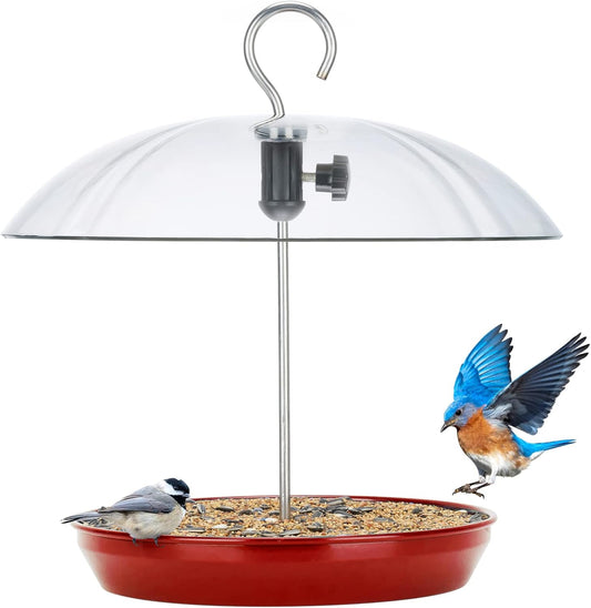 Kingsyard Adjustable Platform Bird Feeder for Outdoors Hanging, Metal 
