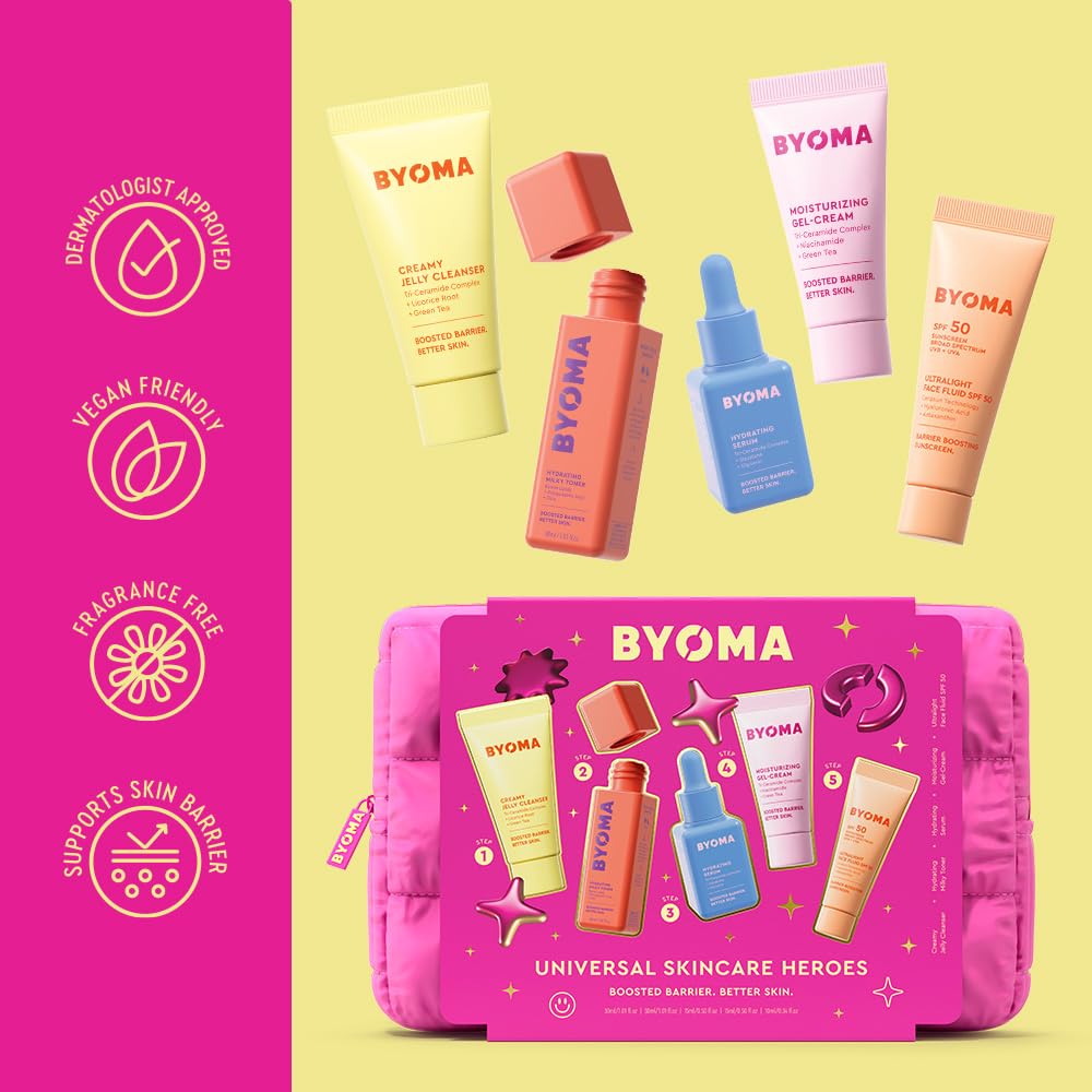 BYOMA Universal Skincare Heroes (5-Piece Kit) - Skincare Gift Set with