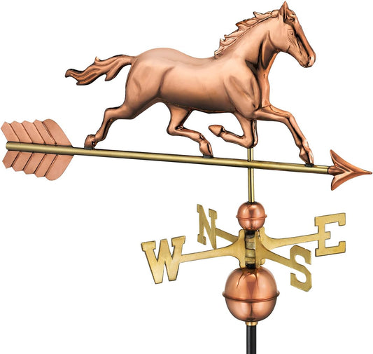 Good Directions Polished Copper Trotting Horse Weathervane – Decorativ