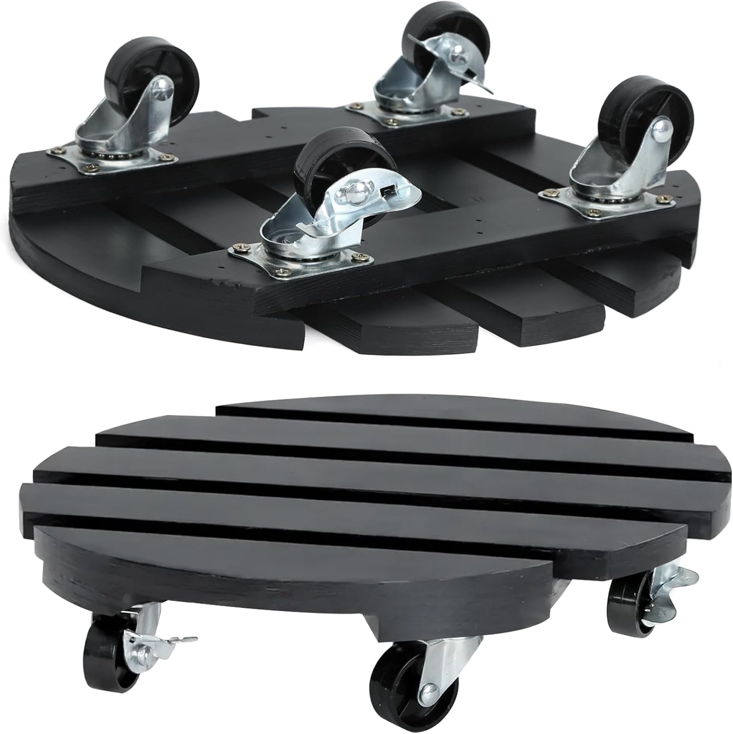 2 Pack Plant Stand with Wheels, Plant Caddies with 360° Lockable Smoot