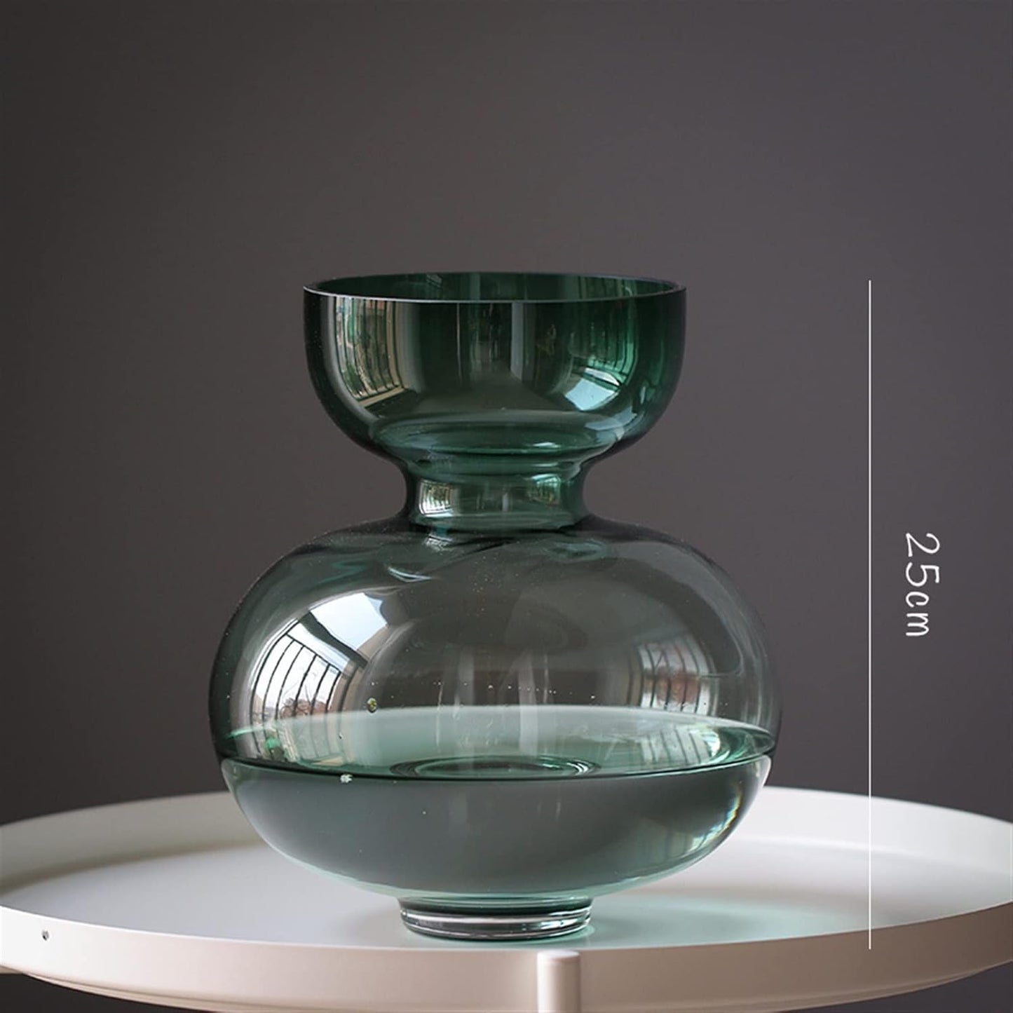 Green Flower Vase Crystal Glass Vase Flower Pots Planters Home Decor D
