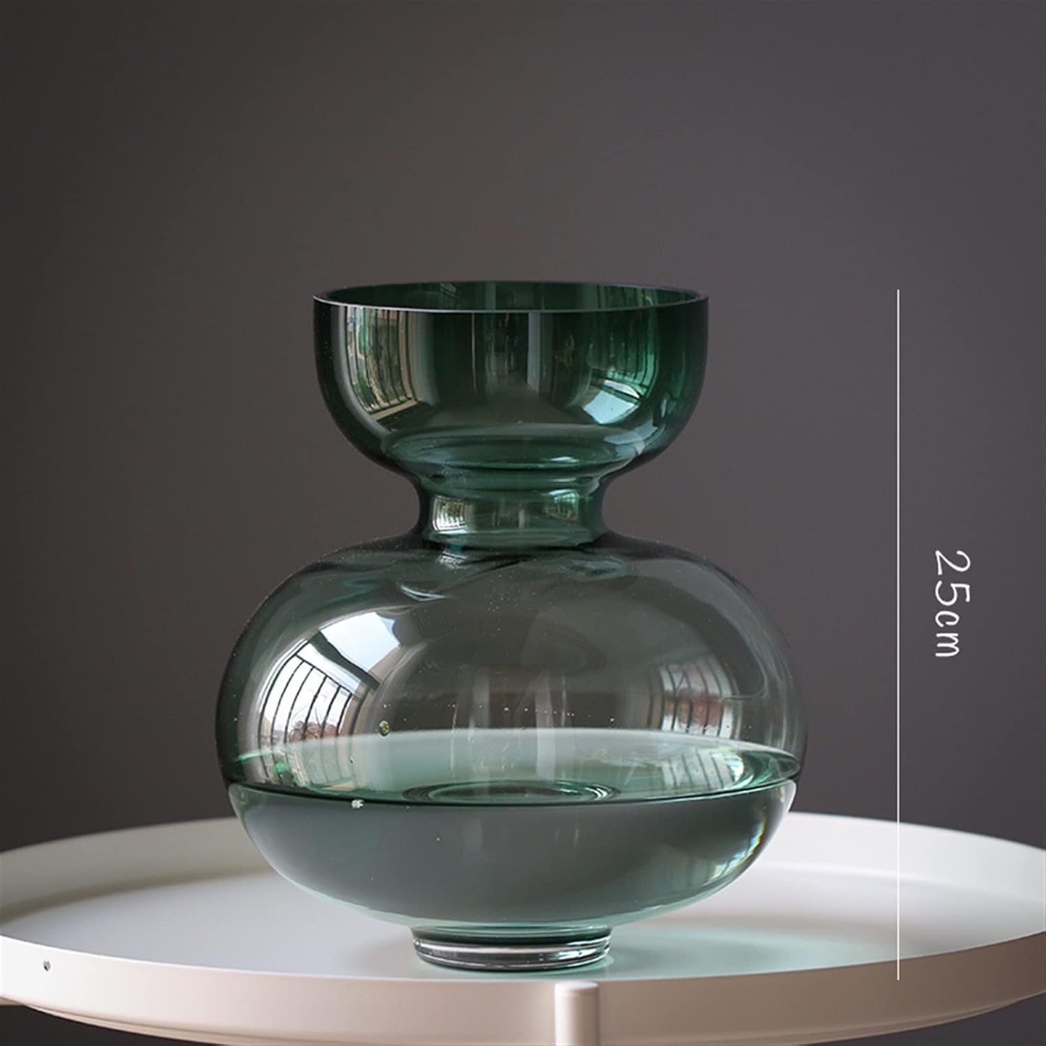 Green Flower Vase Crystal Glass Vase Flower Pots Planters Home Decor D