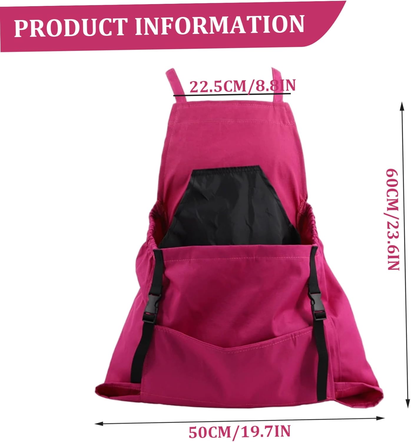 Large Capacity Harvest Garden Apron with Quick Release Pocket Oxford Cloth Hands Free Fruit Picking and Weeding Bag Harvest Apron for Women and Men (Rose Red)